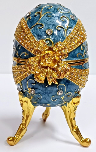 Vintage blue enamel egg - vintage,